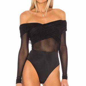 NBD x Naven Milly Mesh Bodysuit XS Black